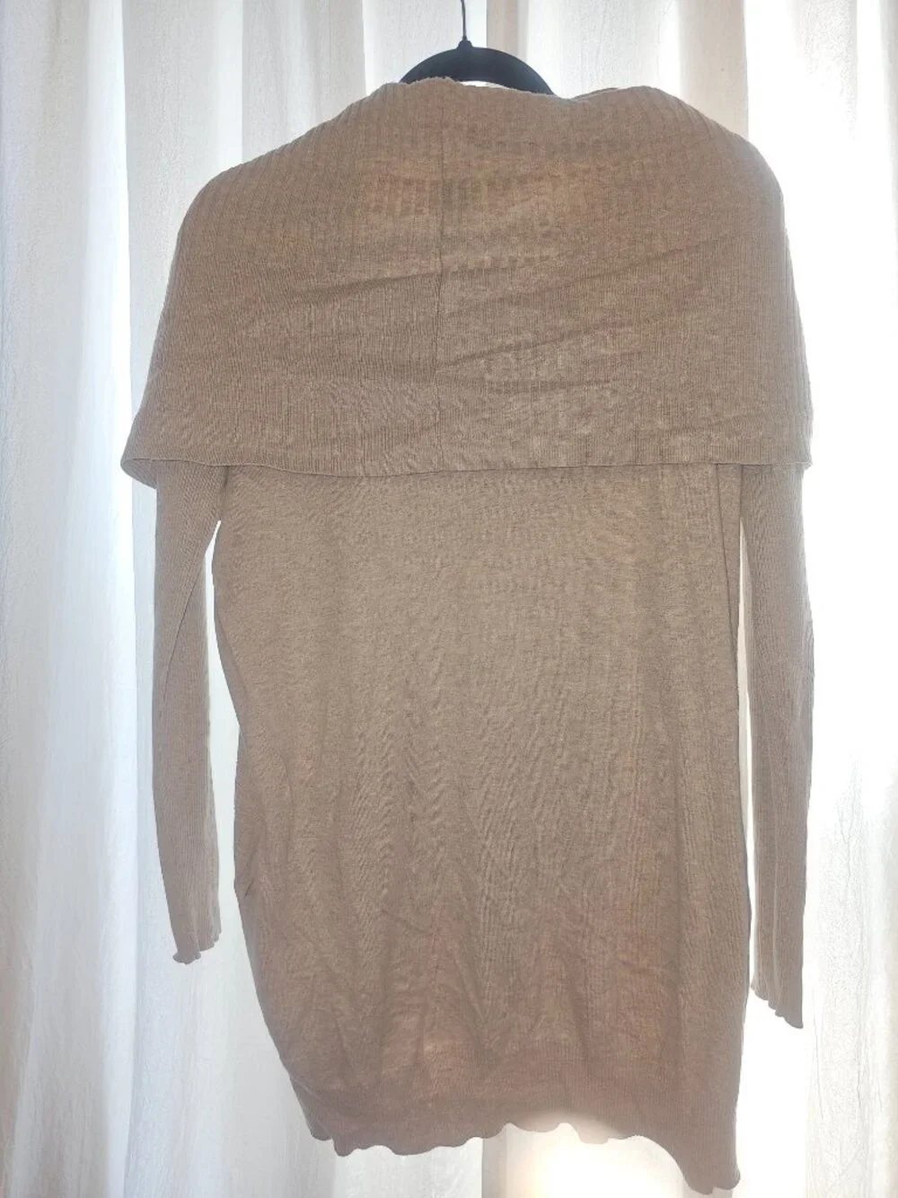 Moda International Cowl Neck Cashmere Blend Sweater Tunic S Pockets